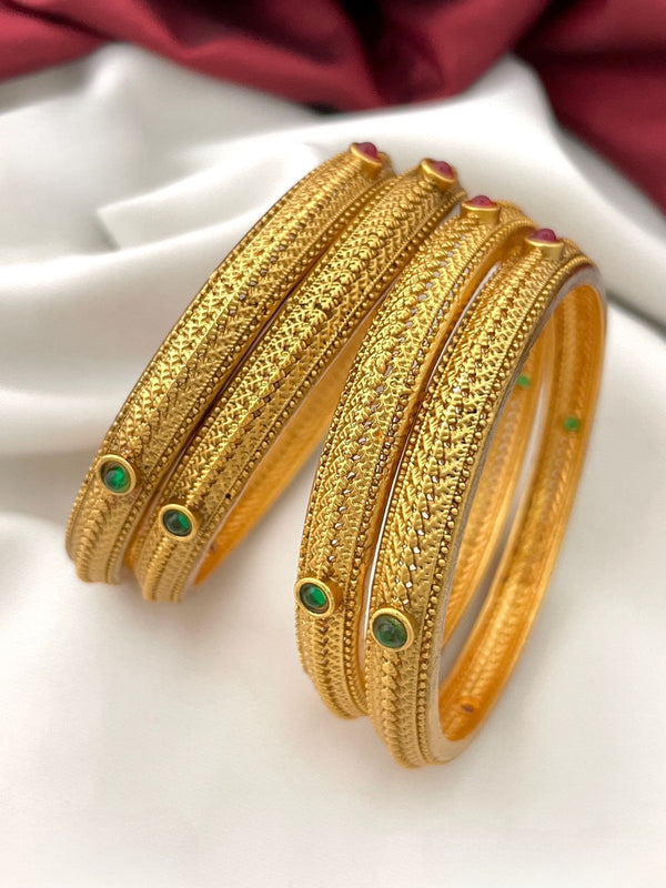 Classic Gold Plated 4 Pieces Bangle Set
