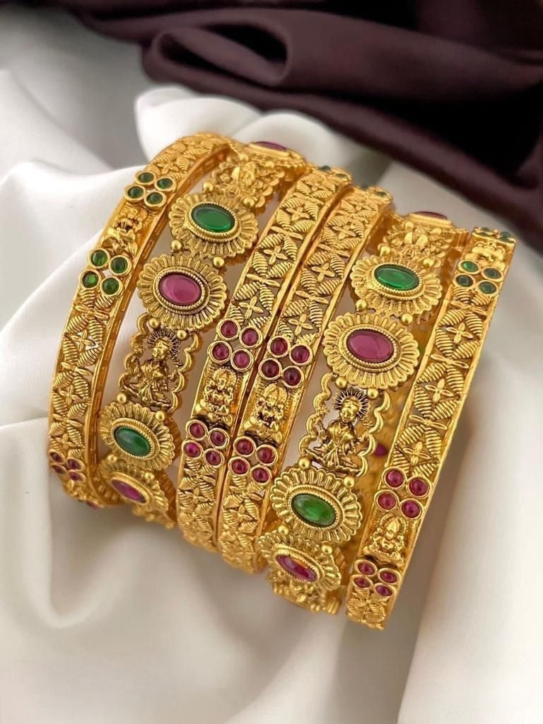 Traditional Ethnic Gold Plated Bangle Set Online Shopping – Kanyaa