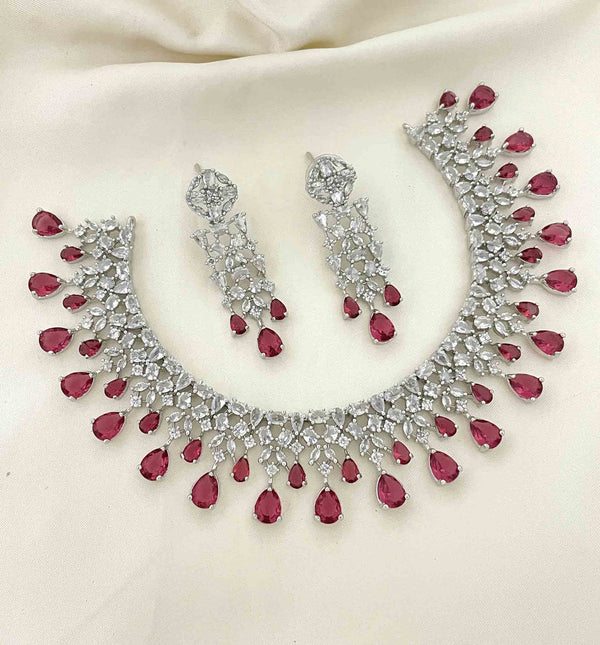 Trendy Rhodium Polish Necklace Set