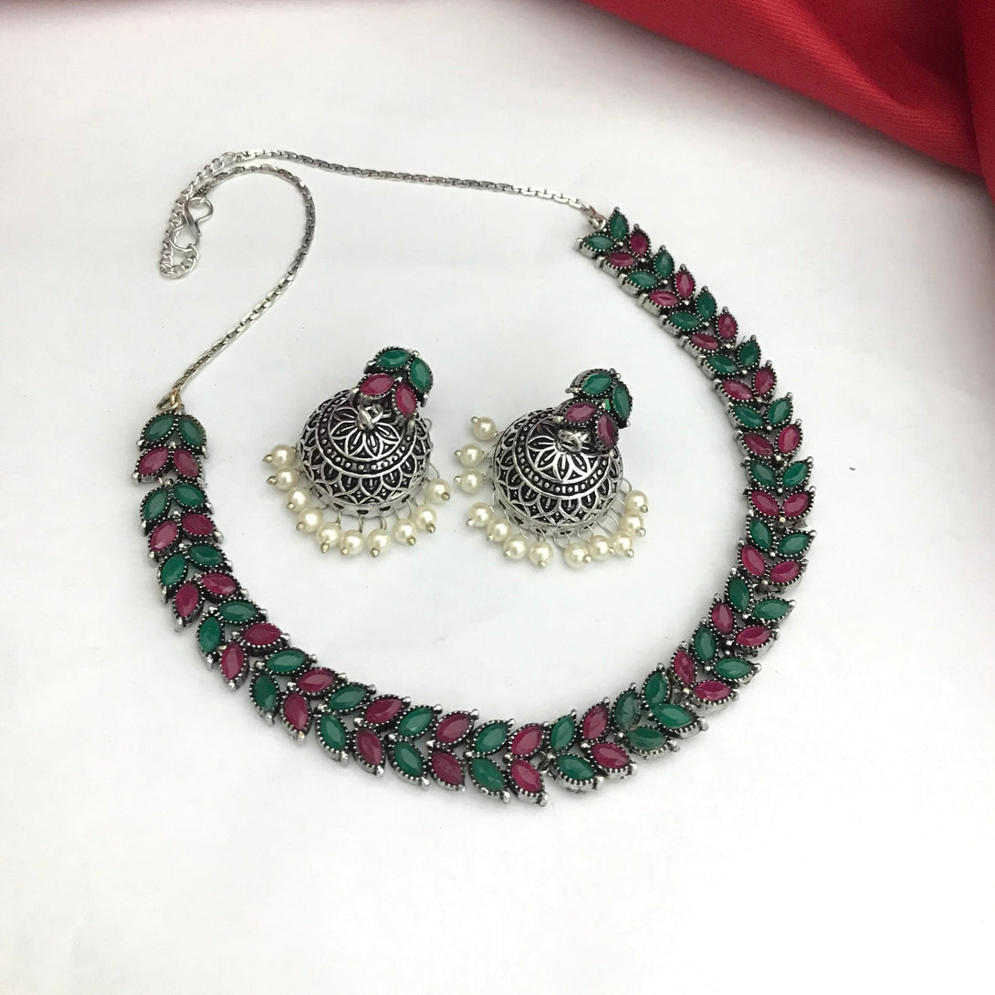 Stunning German Silver Necklace Set - Kanyaa