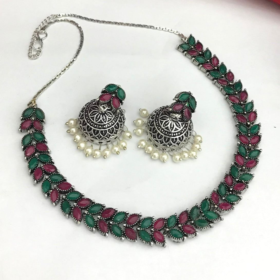 Stunning German Silver Necklace Set - Kanyaa